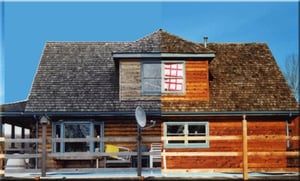 Lovitt's products used to restore and finish log home